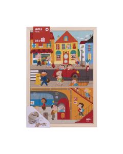 Medinė dėlionė „Miestas” (28 dalys)