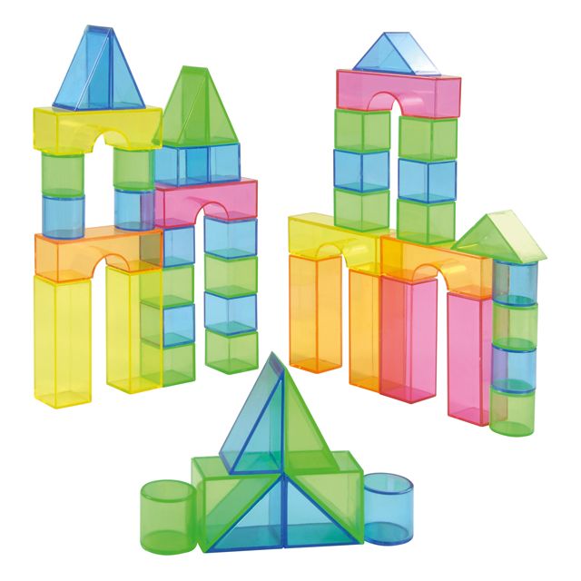 Permatomos spalvotos kaladėlės (50 vnt.)