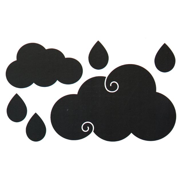 Juoda lipni kreidinė lenta Debesys