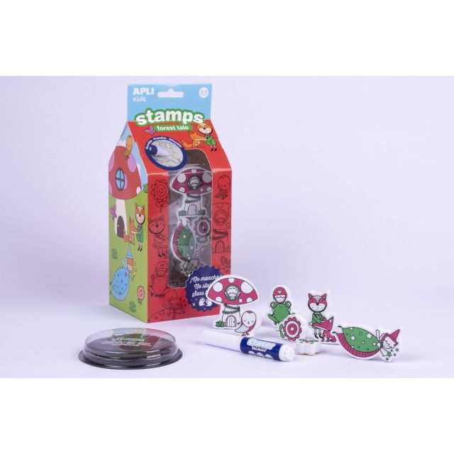 Kūrybinis nutrinamų antspaudų rinkinys „Magic Forest Kids