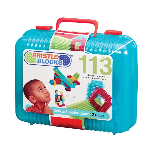 113 Bristle Blocks blokelių lagaminėlyje