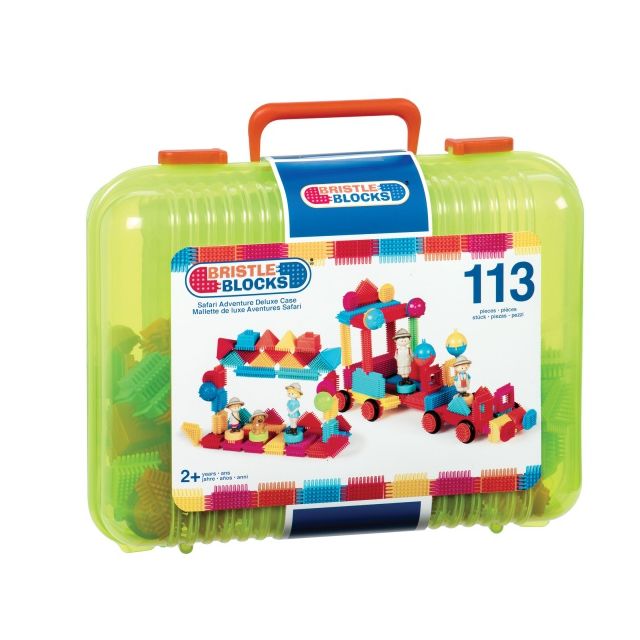 113 Bristle Blocks SAFARY blokelių lagaminėlyje