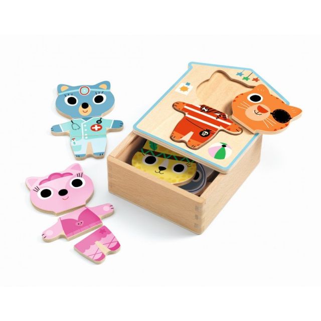 Medinė dėlionė - Aprenk kačiukus