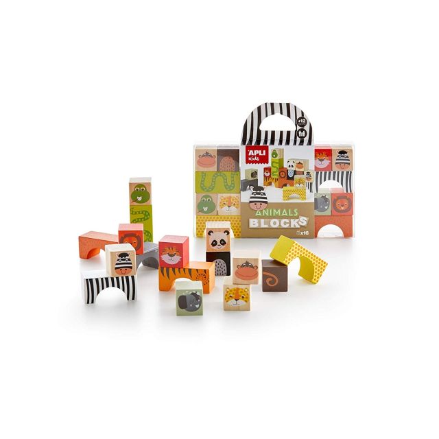 APLI Medinės kaladėlės „Gyvūnai“