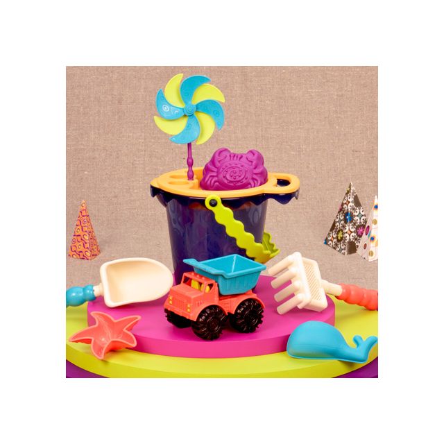 B. Toys Smėlio žaislas Kibirėlis su priedais (mėlynas)