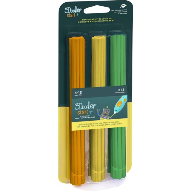 3Doodler Start+ EKO plastiko papildymas (oranžinė, geltona, žalia)