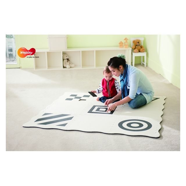 Juodai baltas kūrybinis kilimėlis - dėlionė (9 dalių)