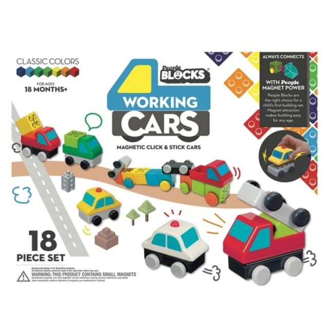 Magnetinių kaladėlių rinkinys „JUDANTYS AUTOMOBILIAI“