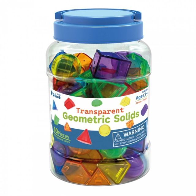 Skaidrios 3D geometrinės figūros (60 vnt.)