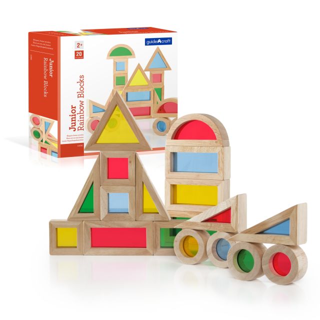 Guidecraft Jr. medinės kaladėlės ,,Rainbow