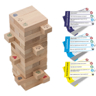 Didelis bendravimo bokštas (klausimų kortelės su medinėmis kaladėlėmis) 