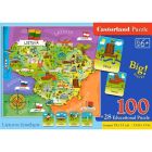 Dėlionė Lietuvos žemėlapis (su mokomosiomis kortelėmis)