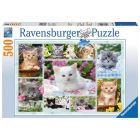 500 detalių dėlionė "Kittens in the Basket" 